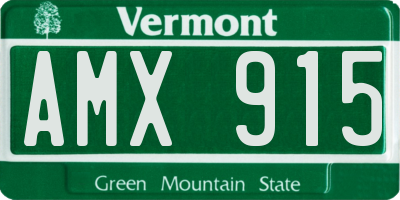 VT license plate AMX915