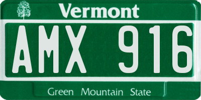 VT license plate AMX916