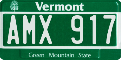 VT license plate AMX917