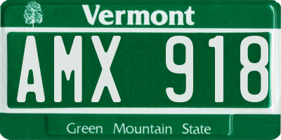 VT license plate AMX918