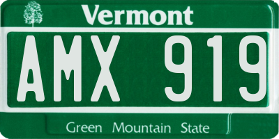 VT license plate AMX919