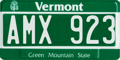 VT license plate AMX923