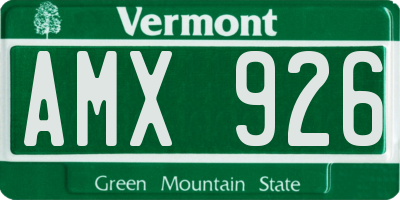 VT license plate AMX926
