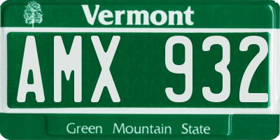 VT license plate AMX932