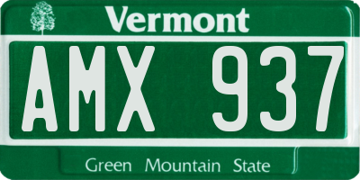 VT license plate AMX937