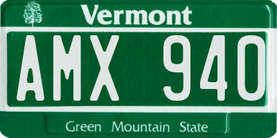 VT license plate AMX940