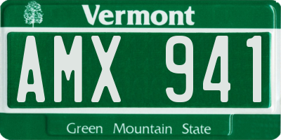 VT license plate AMX941