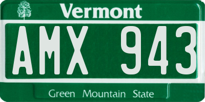 VT license plate AMX943