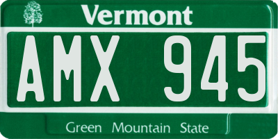 VT license plate AMX945