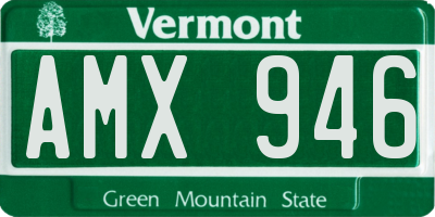 VT license plate AMX946
