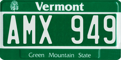 VT license plate AMX949