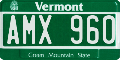 VT license plate AMX960