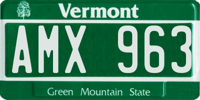 VT license plate AMX963