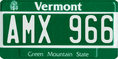 VT license plate AMX966