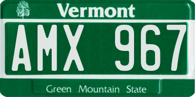 VT license plate AMX967