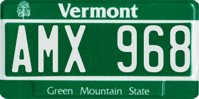 VT license plate AMX968