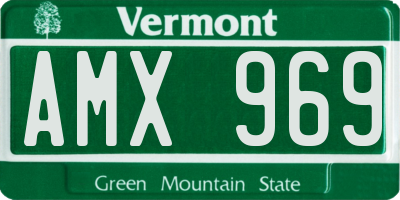 VT license plate AMX969