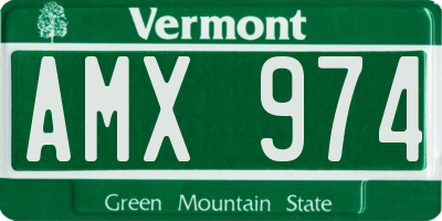 VT license plate AMX974