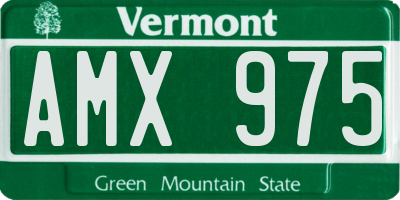 VT license plate AMX975
