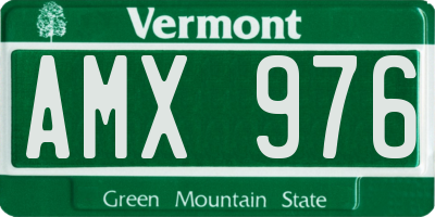 VT license plate AMX976