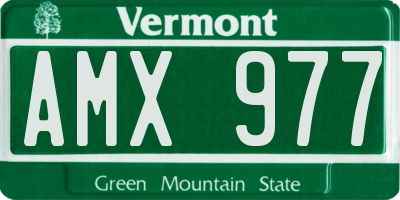 VT license plate AMX977