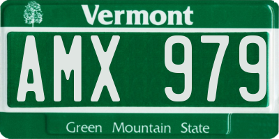 VT license plate AMX979