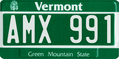 VT license plate AMX991