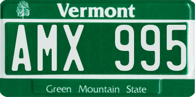 VT license plate AMX995