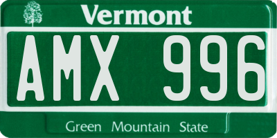 VT license plate AMX996
