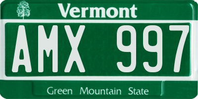VT license plate AMX997