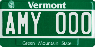 VT license plate AMY000