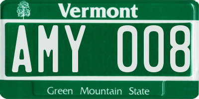 VT license plate AMY008