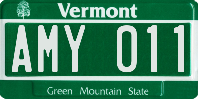 VT license plate AMY011
