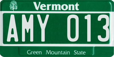 VT license plate AMY013