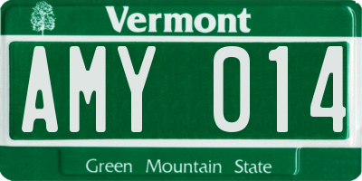 VT license plate AMY014