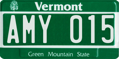 VT license plate AMY015