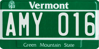 VT license plate AMY016