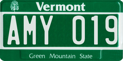 VT license plate AMY019