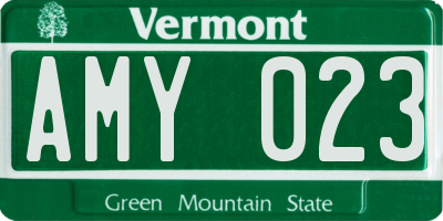VT license plate AMY023
