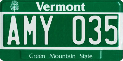 VT license plate AMY035