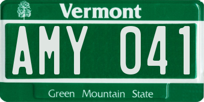 VT license plate AMY041