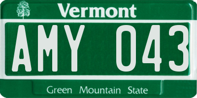 VT license plate AMY043
