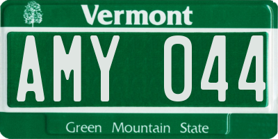 VT license plate AMY044
