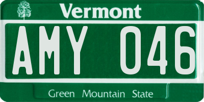 VT license plate AMY046