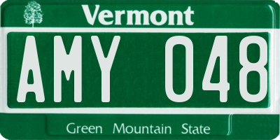VT license plate AMY048