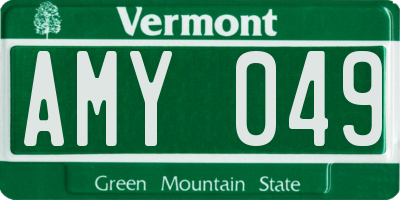VT license plate AMY049
