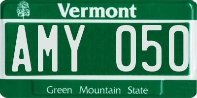 VT license plate AMY050