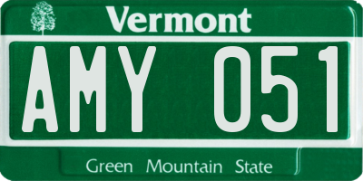 VT license plate AMY051
