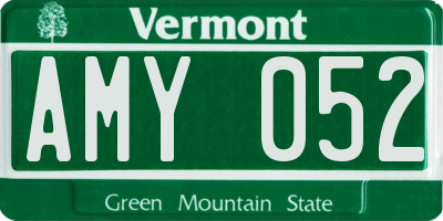 VT license plate AMY052
