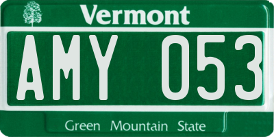 VT license plate AMY053